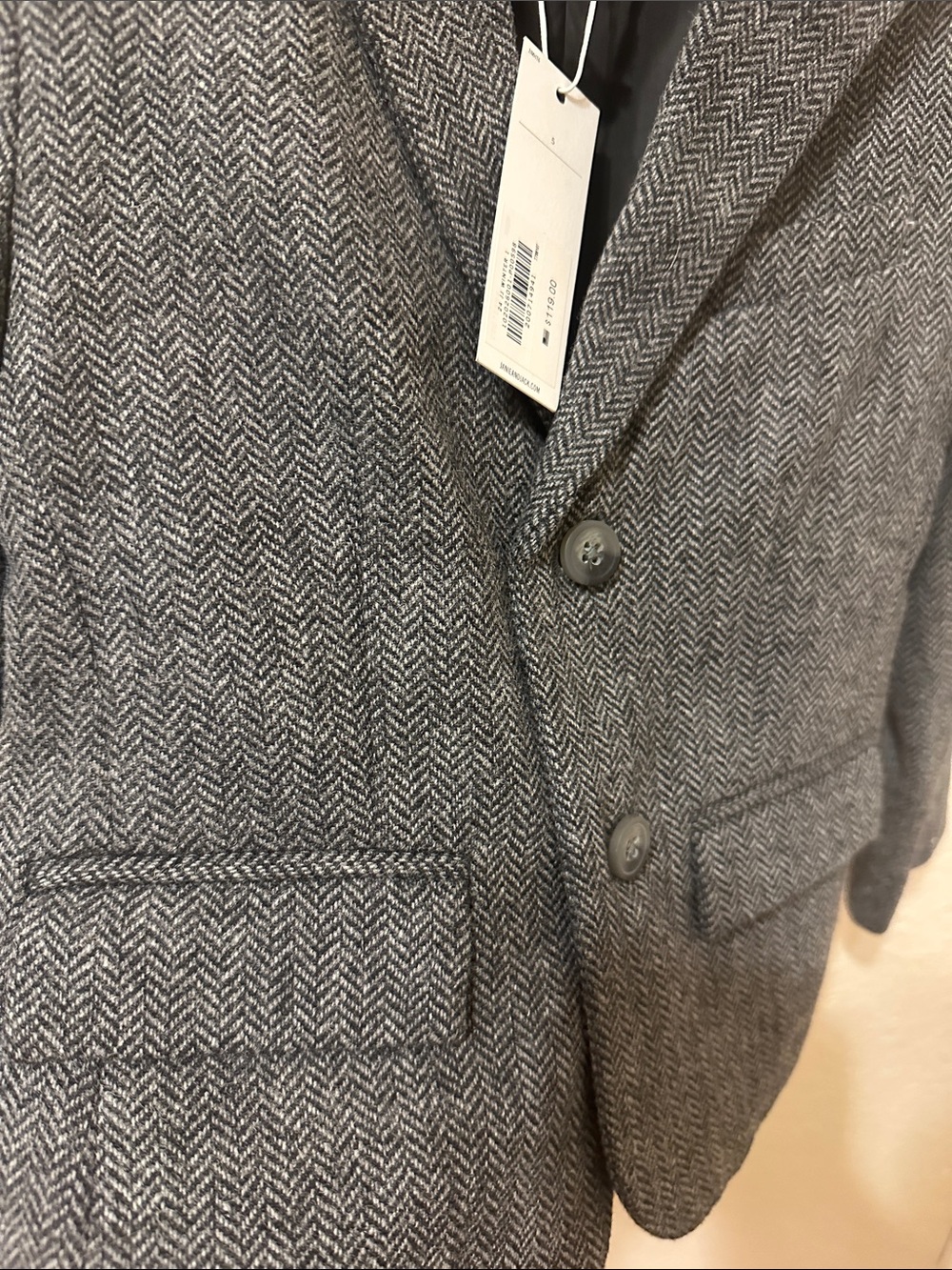 Janie and Jack Gray Herringbone Blazer Jacket - Picture 4 of 5